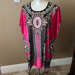 Womens Floral Pull On Tunic Top Approx Size Medium/Large